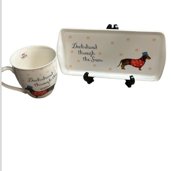 Milly Green British Design ‘Dachshund Through The Snow’ Tray and Matching Mug - Picture 3 of 17